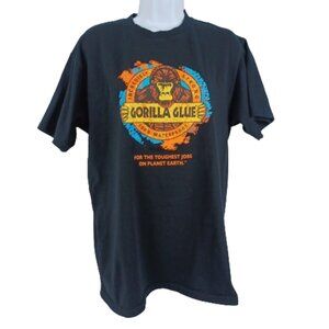 Anvil Retro Vintage Core Y2k Gorilla Glue Logo Black T-shirt Men's Sz Large